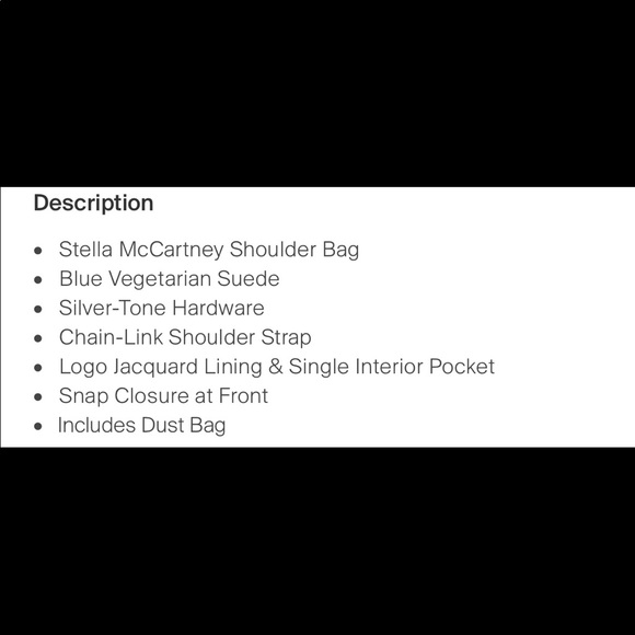 Stella McCartney Blue Vegetarian Suede Chain-Link Shoulder Bag - Picture 8 of 9